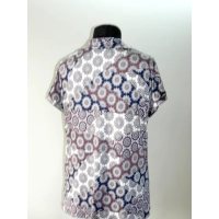 Bluzka lejący dekolt - kolorowa mozaika z perłowym połyskiem